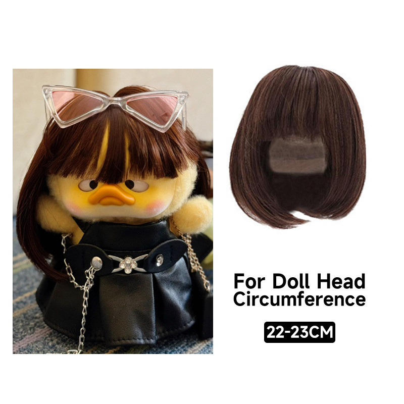 DH37RP READY STOCKLabubu/Upset Duck Rambut Palsu Fashion 1/3 DIY Doll Wig Straight Bangs Shoulder Le