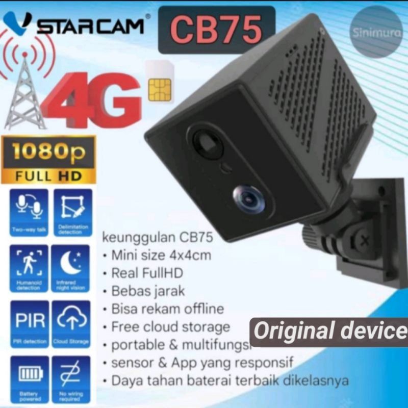 kamera cctv 4G Vstarcam cb75. spycam portable FHD 3000mAh