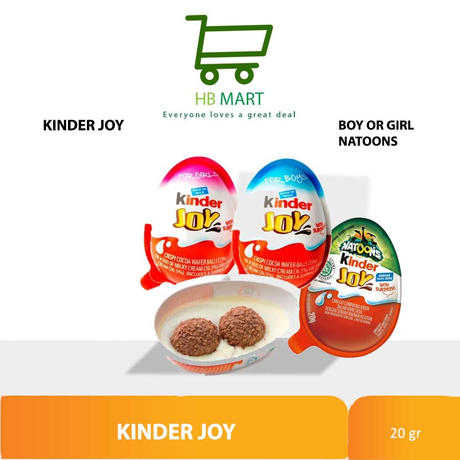 

PROMO Cokelat KinderJoy 20GR / Kinder Joy / Chocolate Boy Girl NATOONS