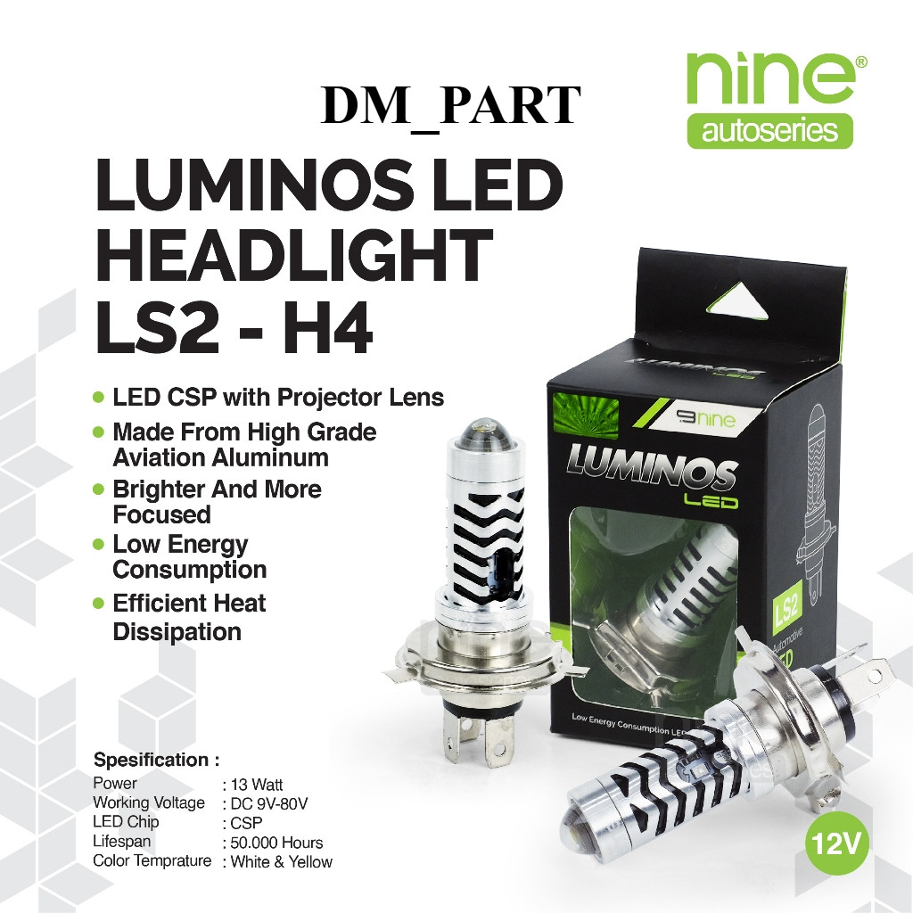 LUMINOS LUMINOS LED Lampu Motor H4 Laser Mini Projie Pnp Scoopy Vixion LS2 Putih Kuning  HEADLAMP VI