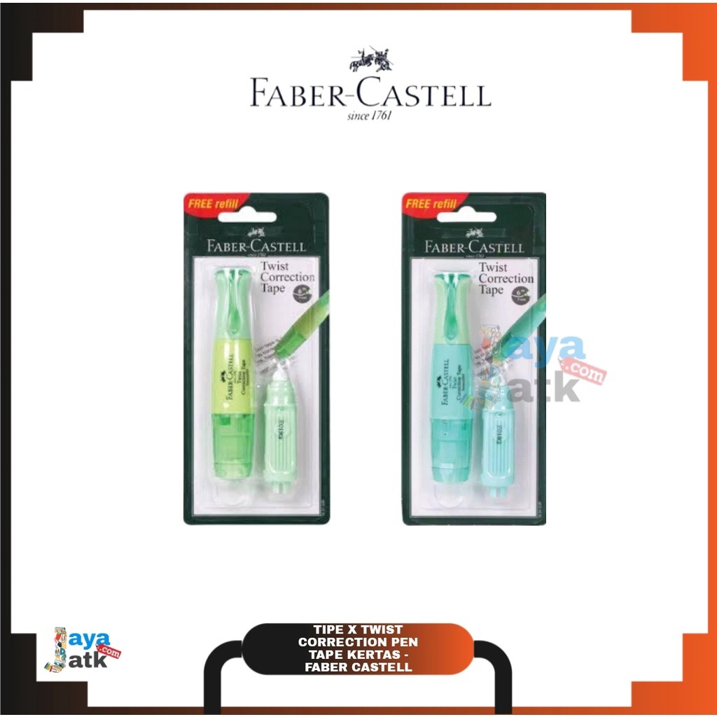 

(SET) TipeX Twist Correction Pen Tape Kertas + Refill - Faber Castell