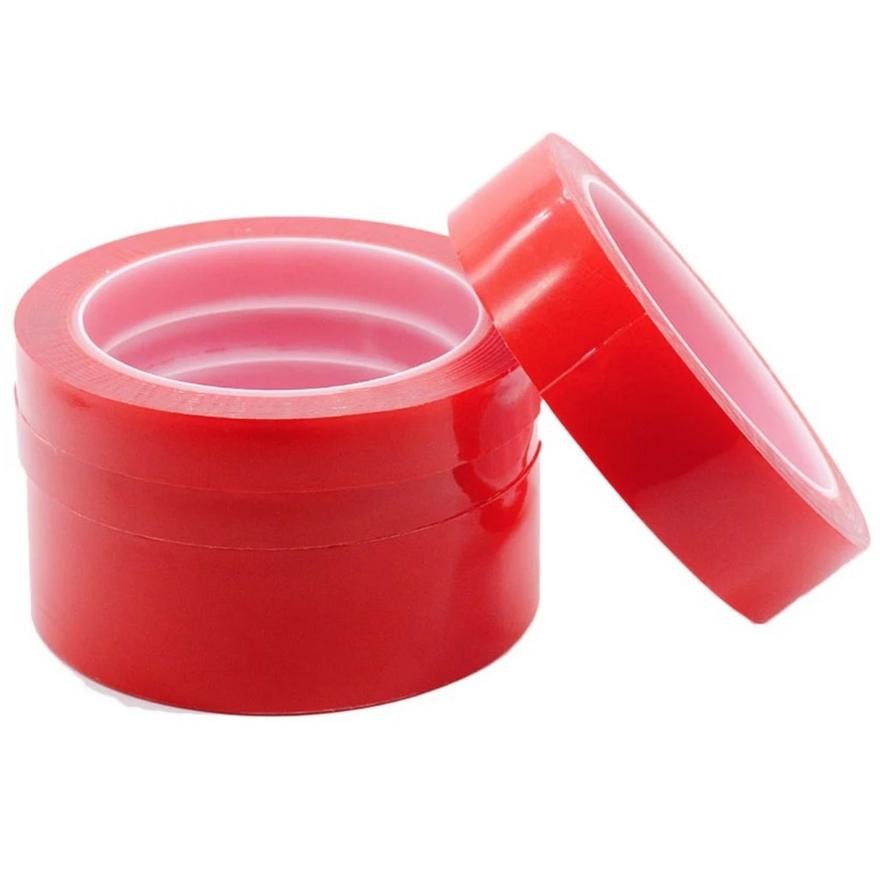 

Double Tape Acrylic 50mm Doble Tip Bening 50mm x 3m Lem Super Kuat Acrylic Anti Air Adhesive Transparent No Trace Sticker Red