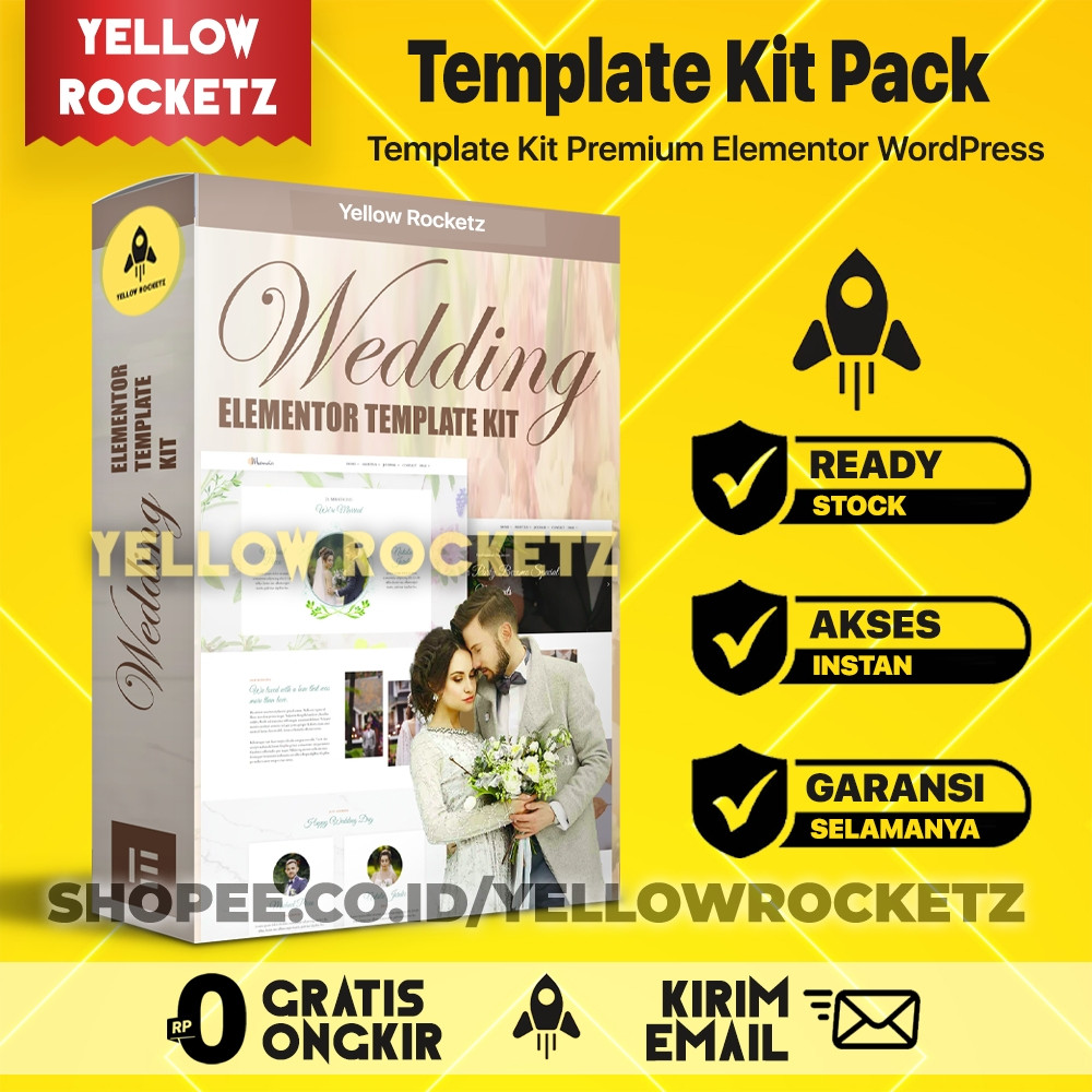 WEDDING Elementor Template Kit - Template Kits Undangan Pernikahan Wedding Wordpress WP Lifetime