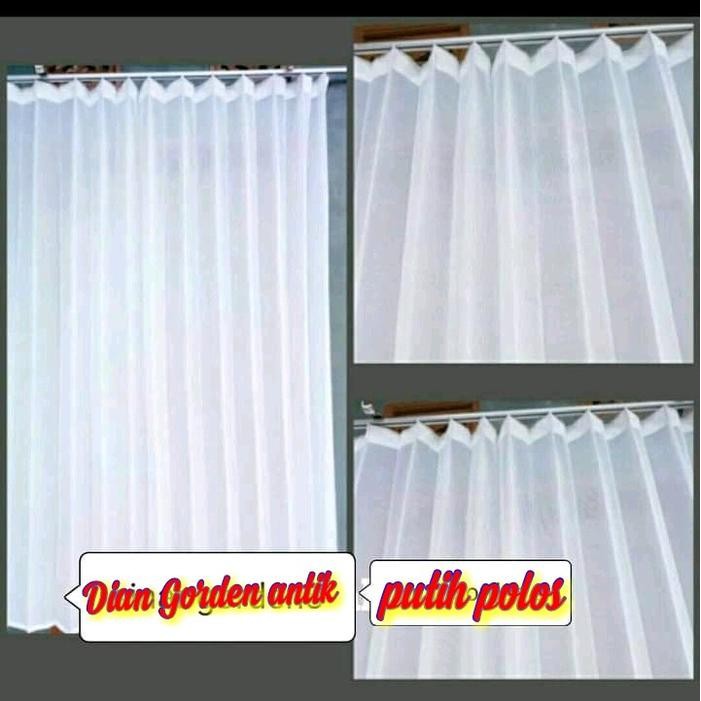 Promo Vitrase Gorden Lebar 2 meter Tirai Jendela Pintu putih polos Hordeng Transparan Puring Lapisan