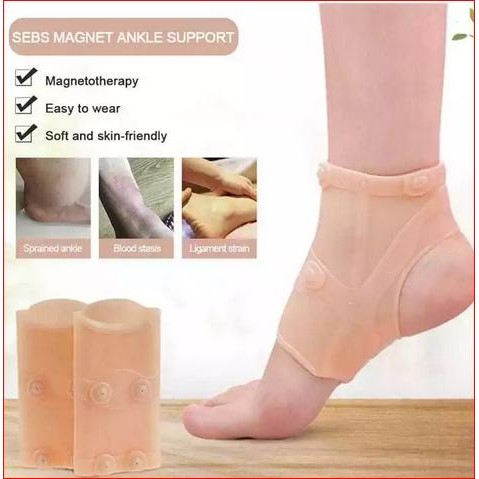 Magnetic Silicone Terapi Ankle Kaki Anti Cedera Nyeri Otot Magnet Silikon Gel Pelindung Pijat Therap