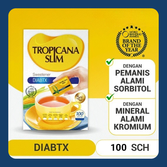 

Tropicana Slim Sweetener Diabtx 100 Sachet - Pemanis untuk Diabetesi