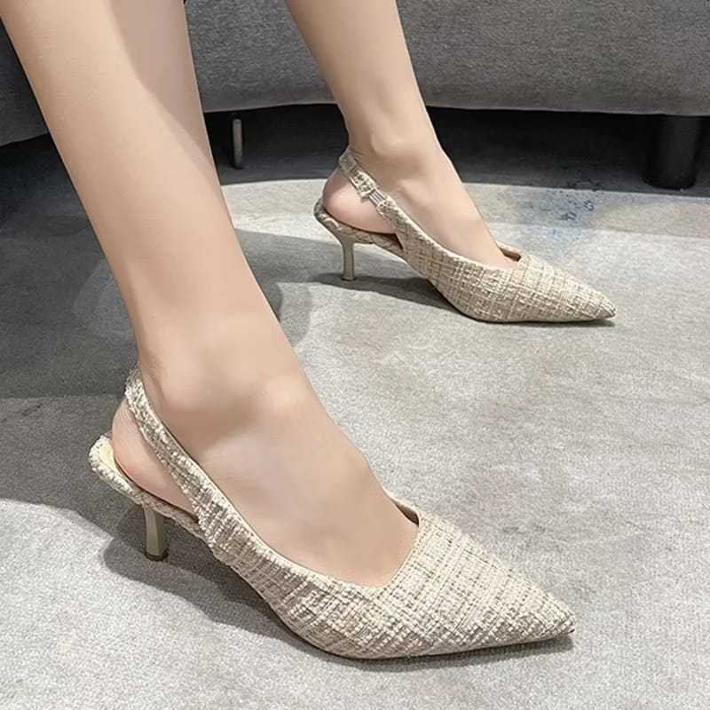 A45 4 set sepatu sandal higheels pesta 5cm+kacamata+jam+tas bahu selempang casy elegan buat kondanga