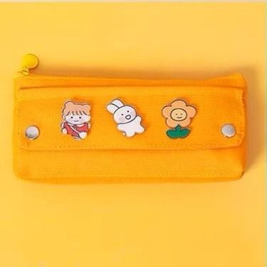 

AHHA Tempat Alat Tulis Lucu Bahan Kanvas Sticker Kartun Stationery Desk - Yellow