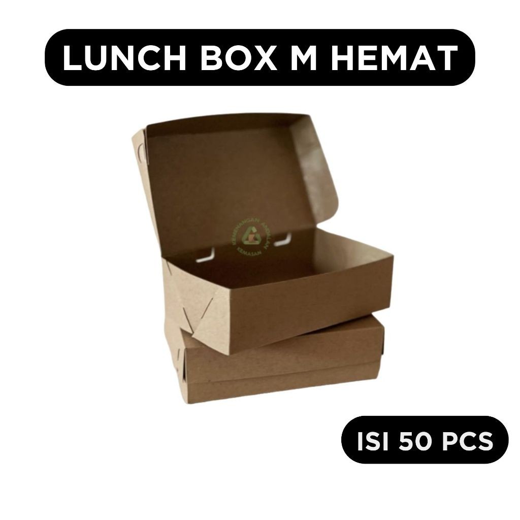[oddsolshop] pekanbaru/Paper Lunch Box Kraft M HEMAT Makanan Ayam Mie Nasi Laminasi Food Grade