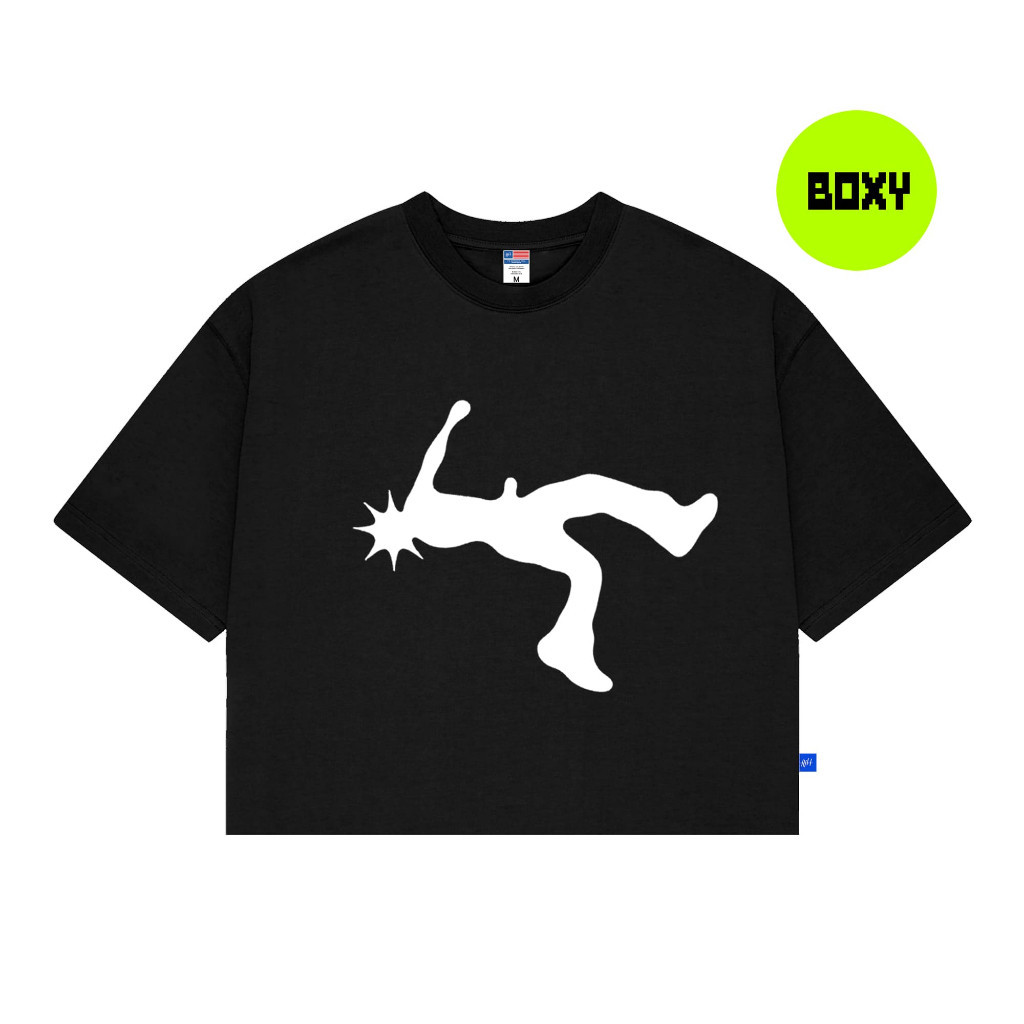 Pabrik kaos kustom Tshirt Boxy Oversize Utopia Kaos Hitam Pria Wanita