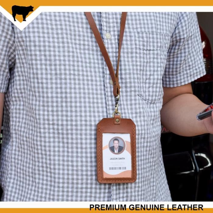 

ANDMA Gantungan id card name tag kulit asli handmade genuine leather