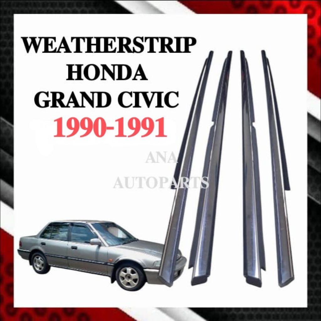 Karet pelipit kaca pintu luar honda grand civic 1990-1991