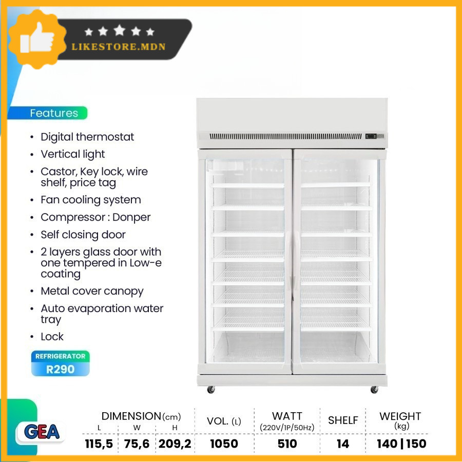 GEA SHOWCASE 2 PINTU EXPO-1000 VFC