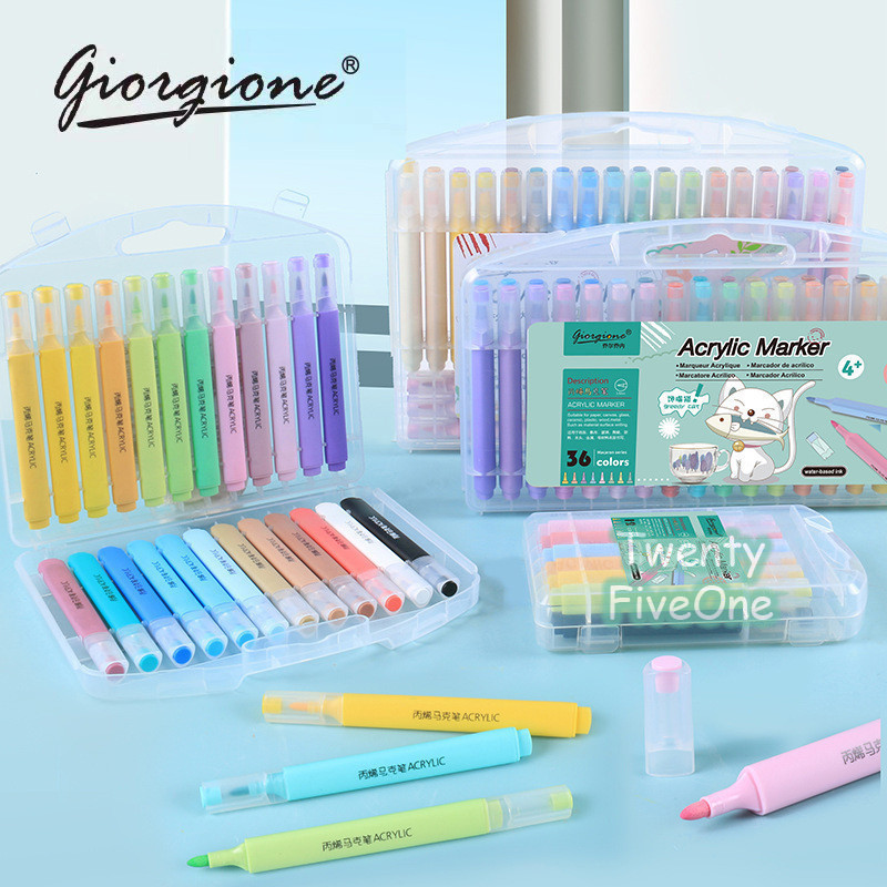 

Giorgione Set Spidol Akrilik Spidol Akrilik Macaron 12/24/36/48 Warna