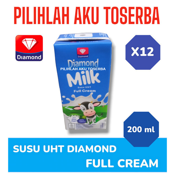

Susu DIAMOND UHT Full Cream ukuran 200 ml - ( HARGA 12 pcs )