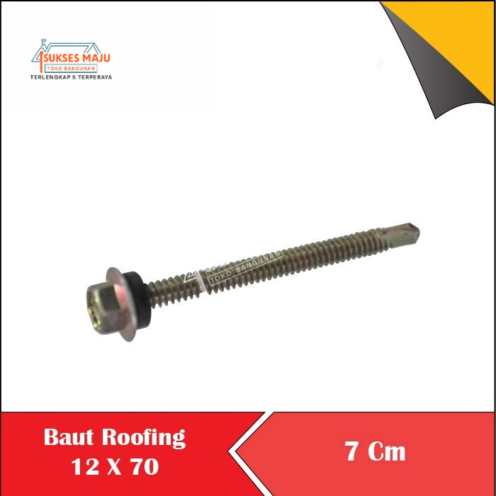 BAUT BAJA RINGAN 12 X 70 (7 CM) BAUT ROOFING 12X70 SEKRUP BAJA RINGAN 7CM PER DUS ISI 300 PCS