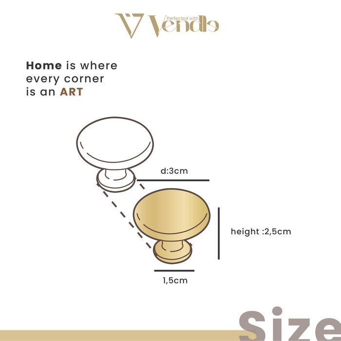 Handle Tarikan Lemari Gold - Gagang Knob Pintu Lemari Pegangan Kabinet