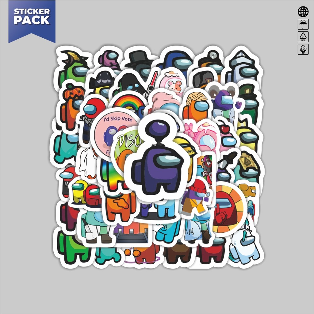 

[100PCS]Stiker Pack Stiker Karakter Game Among Us Aesthetic Vinyl Anti Air Dekorasi Sticker Laptop Buku Journal Koper Helm Casing HP Gitar Helm Skateboard