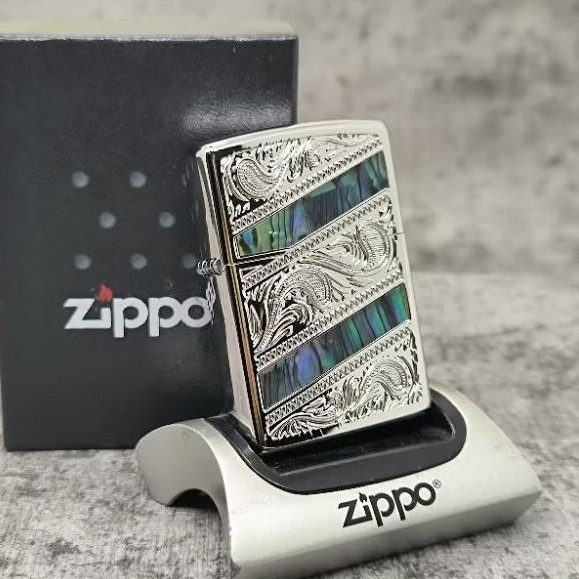 Zippo Floral Arabesque Shell Silver Original