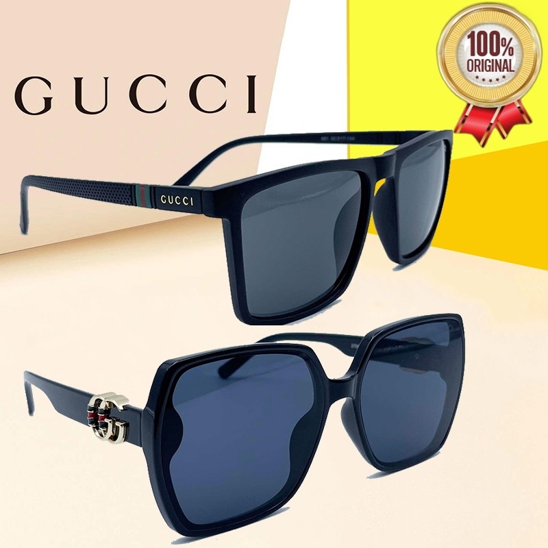 [100% Original]Gucci Sunglasses 881 SQUARE FRAME Black Grey/2758/GG0979 SQUARE FRAME Black Grey Blac