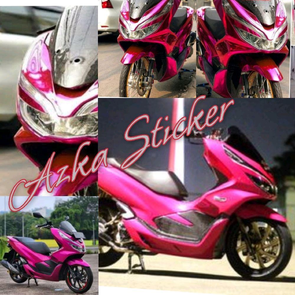 Skotlet motor pink crom metalik stiker skotlet motor pink crom doff pink muda crom