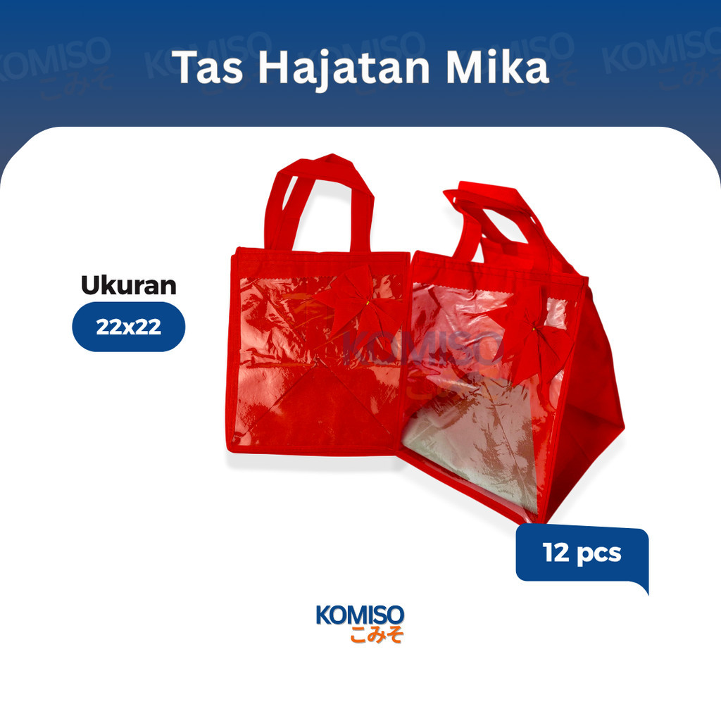 

(12 pcs) Tas Mika Hajatan Kain Spundbond / Tas Nasi Box Ukuran 22cm
