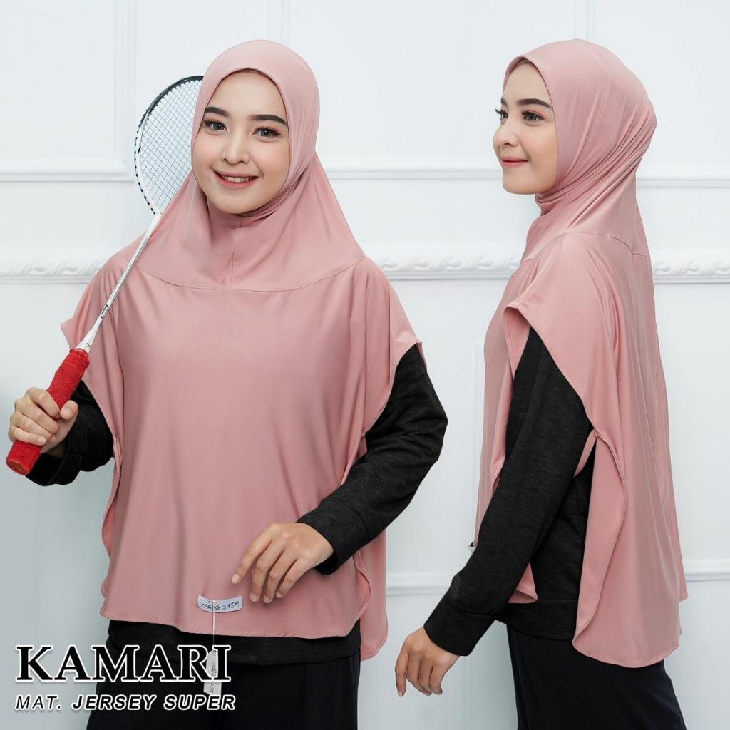 BERGO KAMARI - BERGO SPORT OLAHRAGA || JILBAB ROMPI OLGA || HIJAB INSTAN VEST ROMPI JERSEY