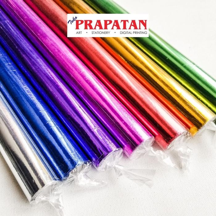 

TERLARIS! Kertas Emas 50x64cm 10 Lembar / Kertas Metalik / Kertas Marmer - Silver