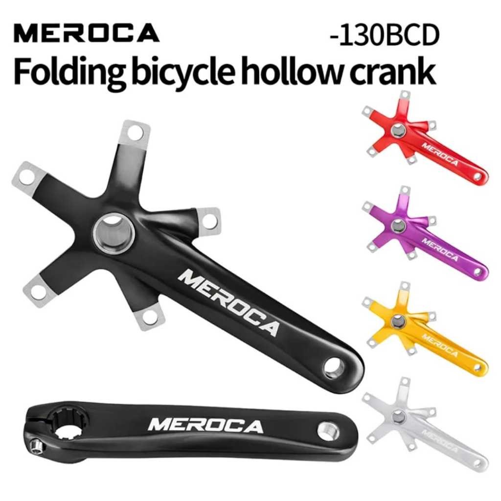 Meroca Crankset Alloy 130 BCD Sepeda Lipat Bottom Bracket BB Hollowtech 2 HT2 Set Engkol Crank Arm