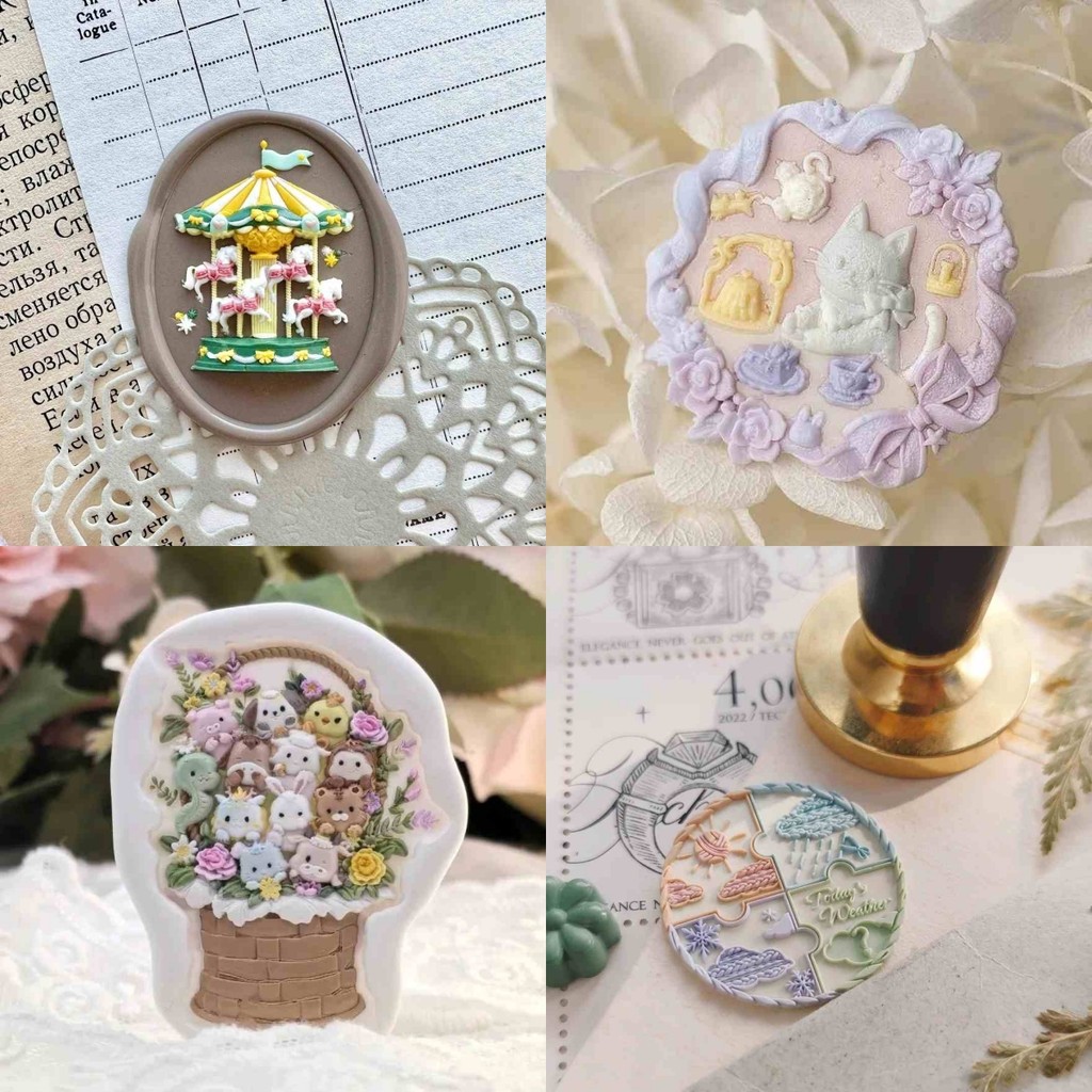 

Lacquer Seal Seal Head Diy Handmade Toy Multi-Layer Carved Special Relief Copper Head Invitation Envelope Seal Stamp Toy