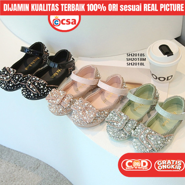 Sepatu Heels Pesta  Lebaran Princess Flat shoes Anak Perempuan Remaja Import 2 3 5 7 tahun