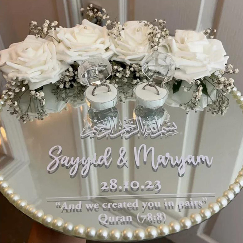 

Wedding Vinyl Decals Personalized Nikkah Plate Stickers Custom Names And Dates Muslim Mirror Wedding Plate Vinyl Stickers