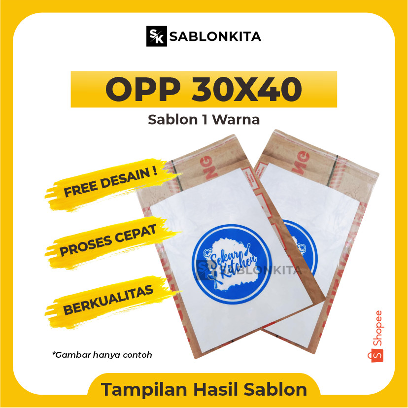 [[ SABLON CUSTOM ]] OPP 30X40 Plastik Bening Bungkus Seal Lem Kue Roti Baju Kaos