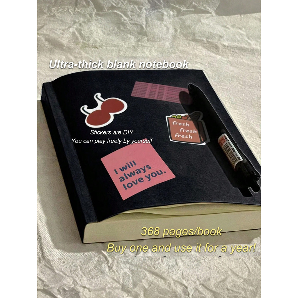 

Ultra-thick notebook students practical draft book notepad large capacity soft copy book diary send 10 stickers