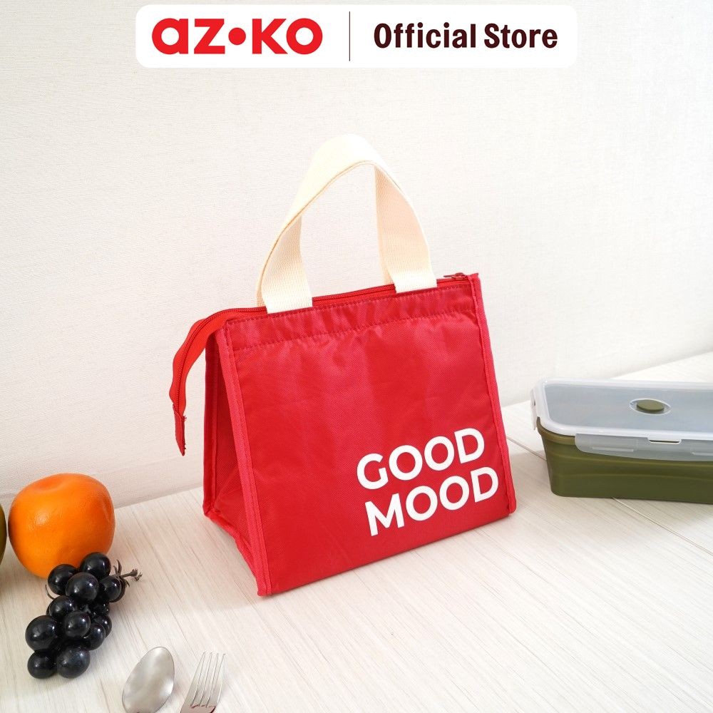 AZKO Ataru Tas Bekal Makanan Motif Print - Lunch Bag Food Grade Tas Organizer Bekel Susun Tempat Sim