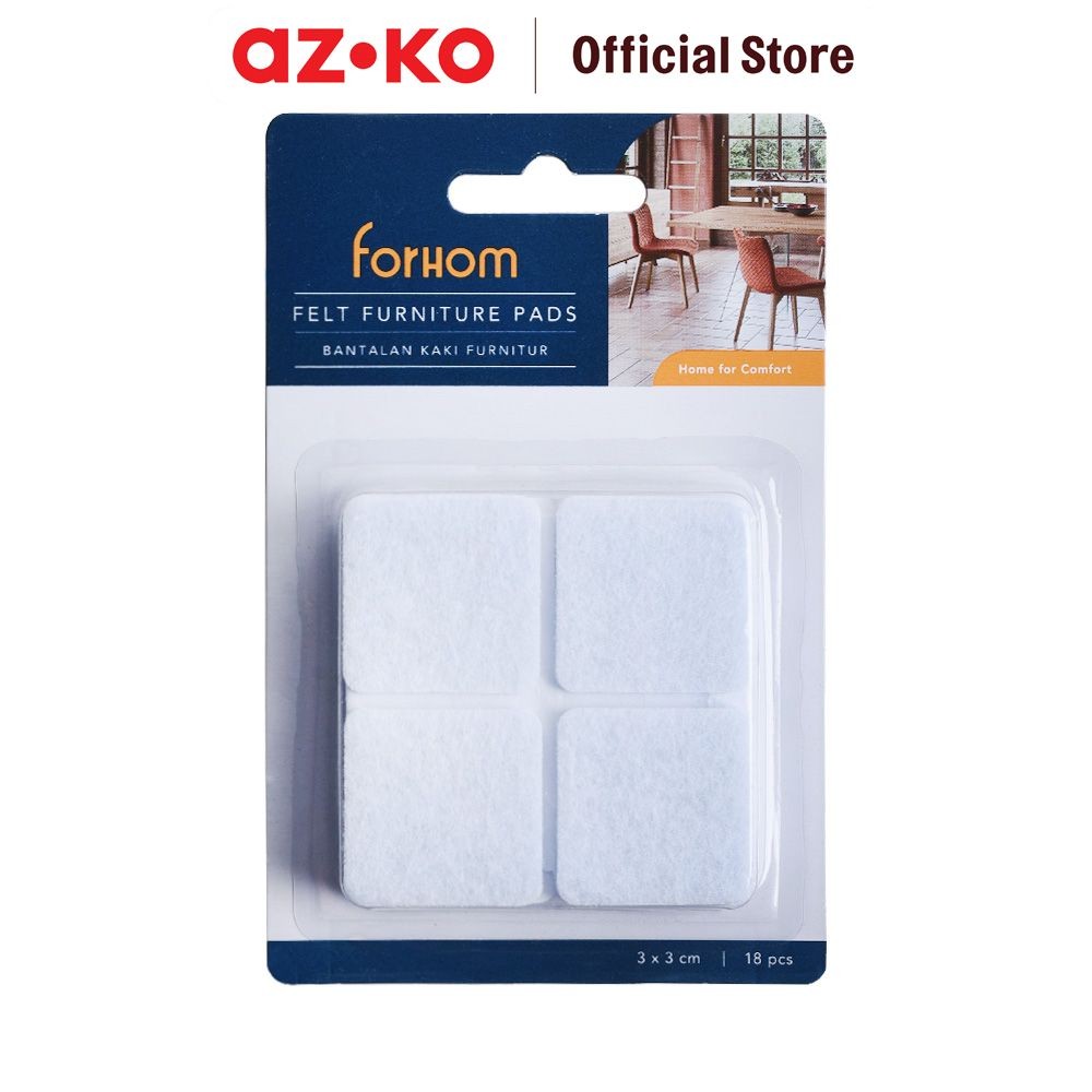 AZKO Forhom Set 18 Pcs Alas Kaki Meja Persegi 3x3 cm Floor Protector Penyangga Kaki Meja Kursi Perle