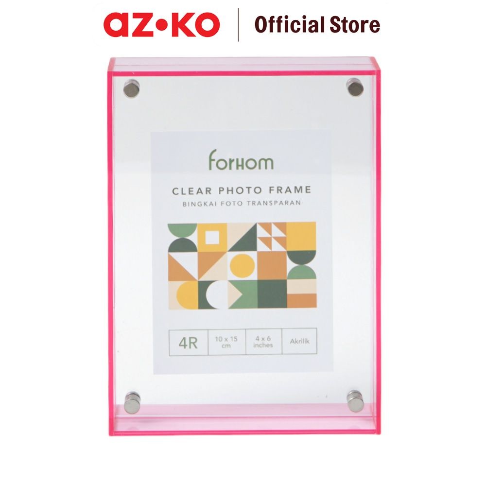 AZKO Forhom 4r Bingkai Foto Meja Transparan Rhy23120603-3 - Pink Pigura Aesthetic Frame Tempat Foto 