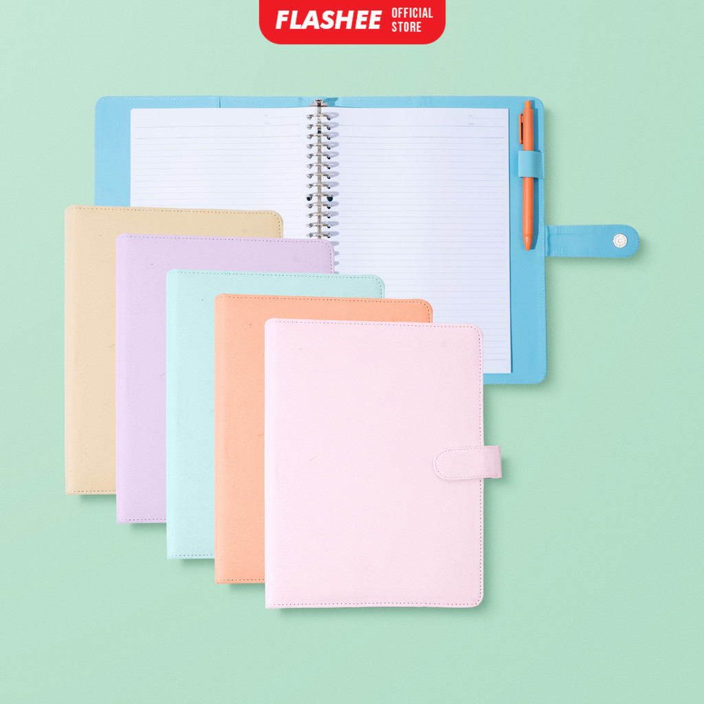 

Flashee Binder Warna Pastel B5 26 Ring Binder Kampus Polos Notebook Organizer Buku Sekolah