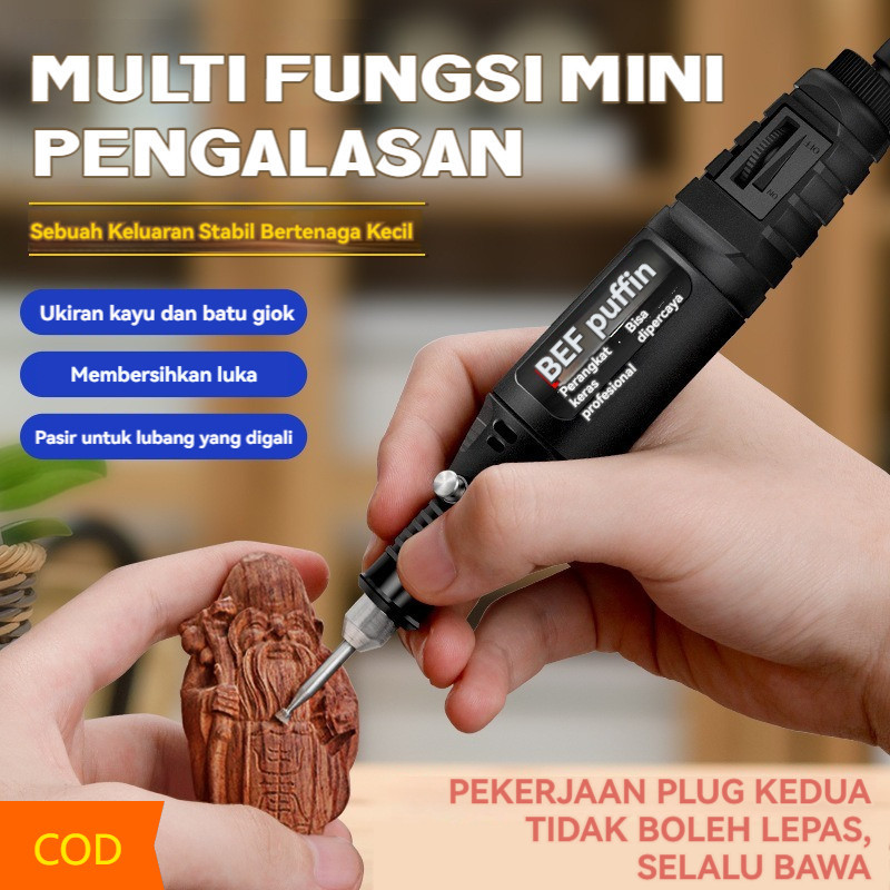 (COD) Bor Mini Grinder Set Mesin Ukir Poles Gerinda Listrik Alat Ukir Grafir/ Alat Ukir Kayu /Alat A