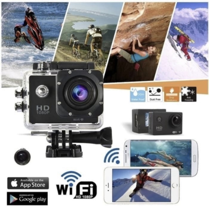 CAMERA KAMERA CCTV CAM SPORTCAM SPORT ACTION MOTOR ANTI AIR 1080P WIFI