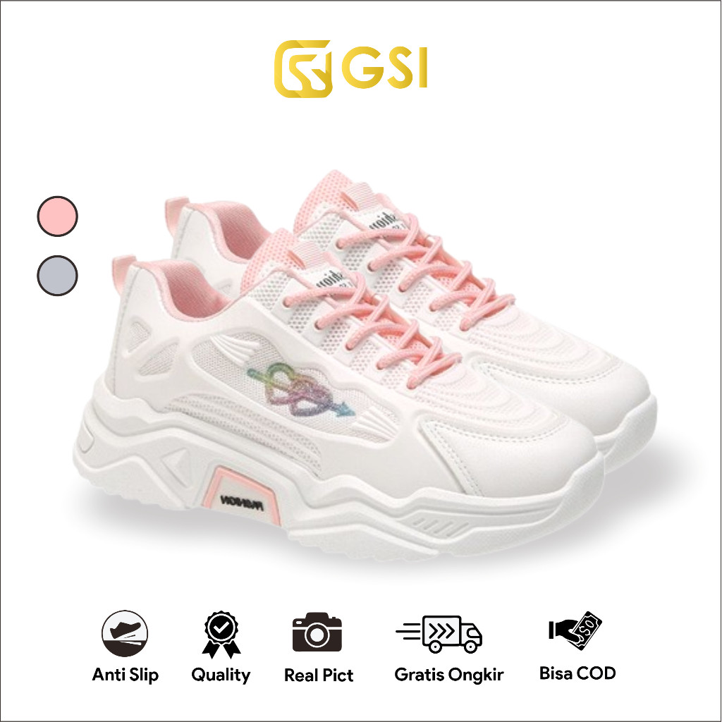 GSI Devvy 1266 Sepatu Sneakers Casual Wanita White Women Shoes Sport Size 37-40 /NEW SNEAKERS