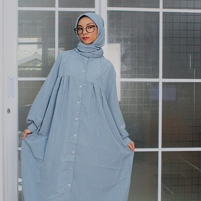 ✨LARIS✨-gamis syar'i set hijab - Hitam, M