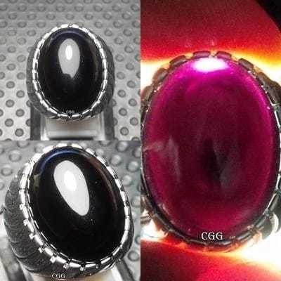 Batu Akik Kecubung Wulung Hitam Tembus Senter