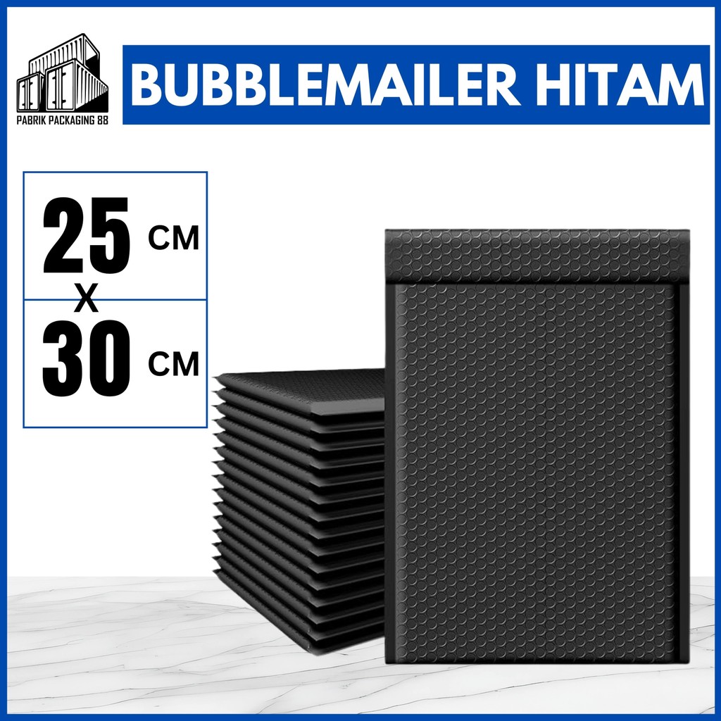 

Amplop Bubble Mailer Wrap 25x30 cm Hitam Premium Quality MURAH