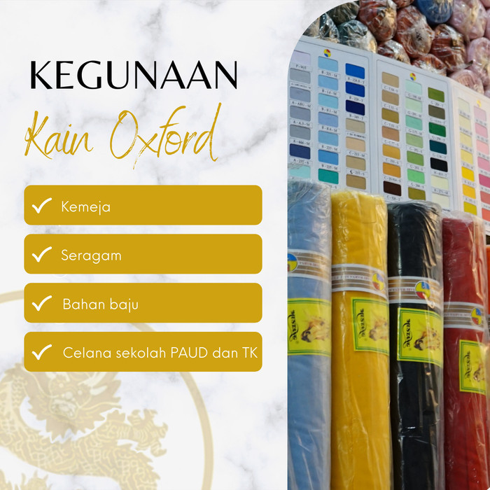 ✨NEW✨ -KAIN OXFORD MUSTANG 44" ROLL WARNA SEDANG - B-293-S- 1.2.23