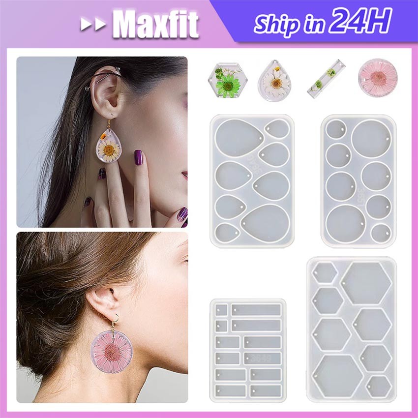 Cetakan Resin Pendant Liontin Kalung Gantungan Kunci Keychain Anting Cetakan Silikon Mold Silicone B