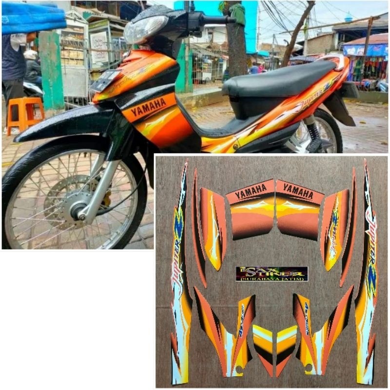 COD Striping Original Yamaha Jupiter Z hitam oren tahun 2004 MOTOR