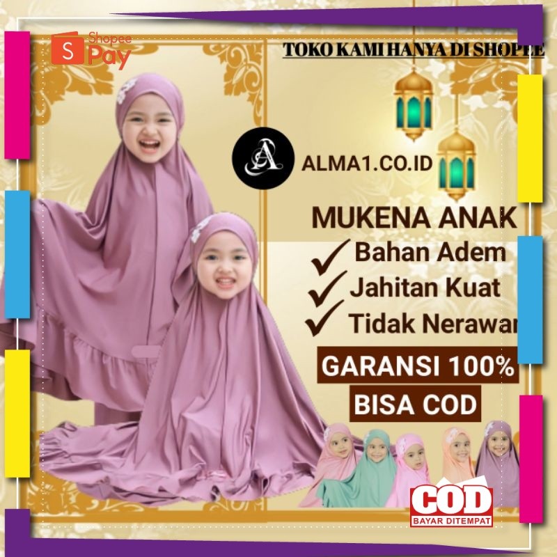 [PREMIUM ORIGINAL] Mukena anak perempuan bayi balita Jersey adem tanggung polos kecil 1 2 3 4 5 tahu