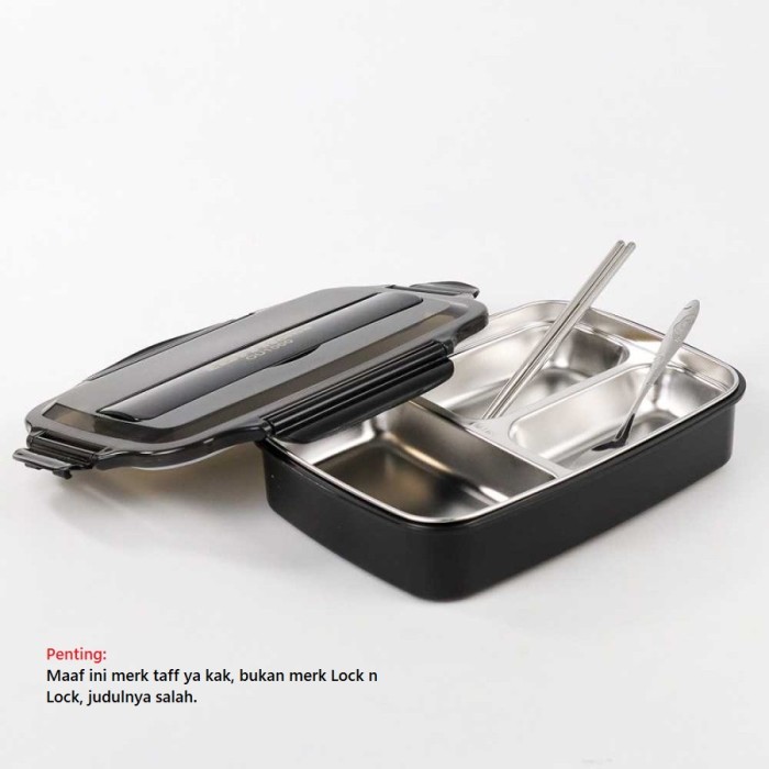 Lock And Lock Lunch Box Stainless Plastik 3-4 Ruas - 3 RUAS