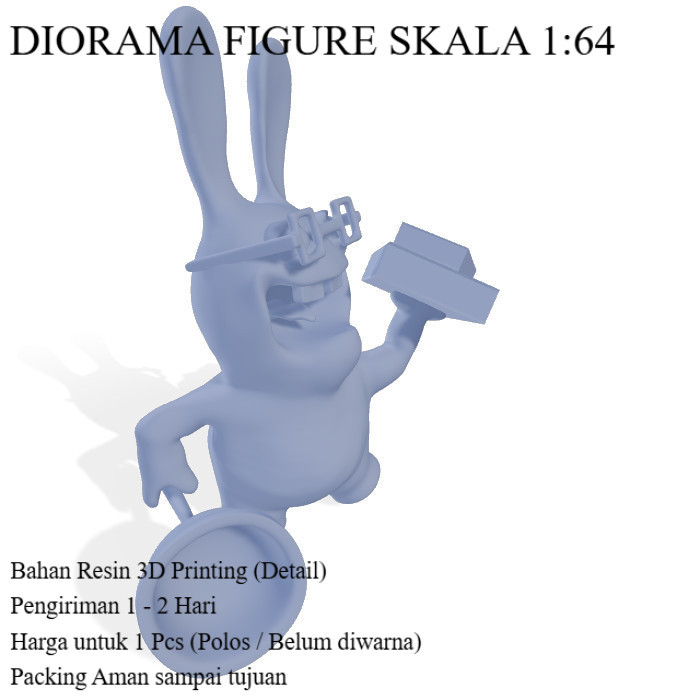 Figure Diorama Miniatur Rabbids  Skala 1:64